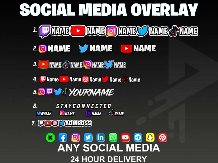 Custom Social Media Overlay for Twitter Twitch Tiktok Discord - Etsy